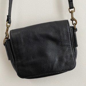 Black Leather crossbody purse
